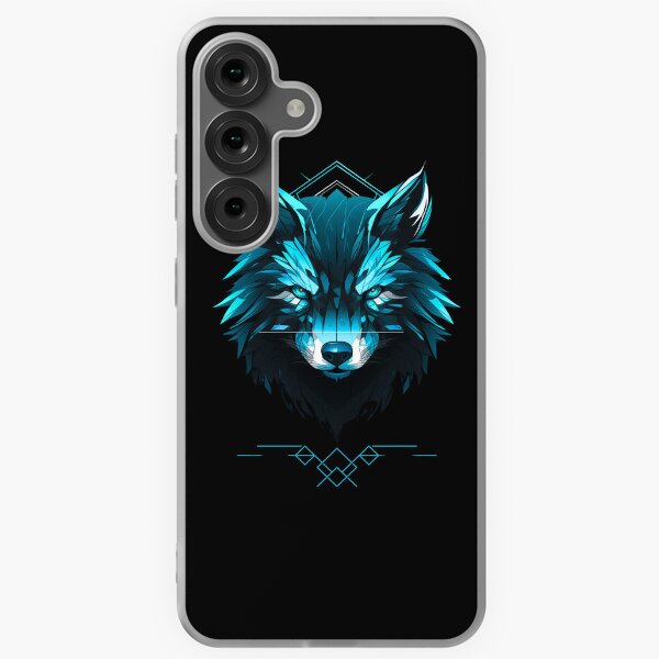Item preview, Blue fox in a modern digital motif designed and sold by FusionDesignsMK.