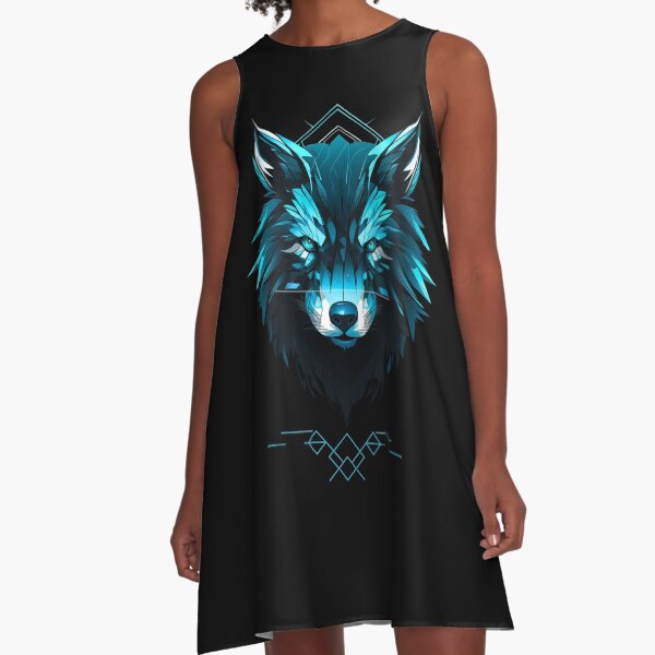 Item preview, Blue fox in a modern digital motif designed and sold by FusionDesignsMK.