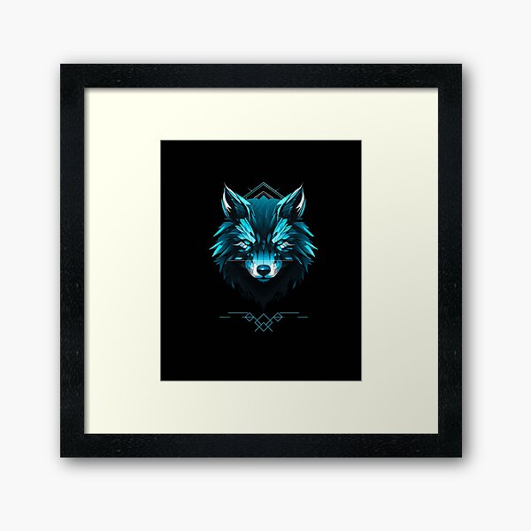 Item preview, Blue fox in a modern digital motif designed and sold by FusionDesignsMK.