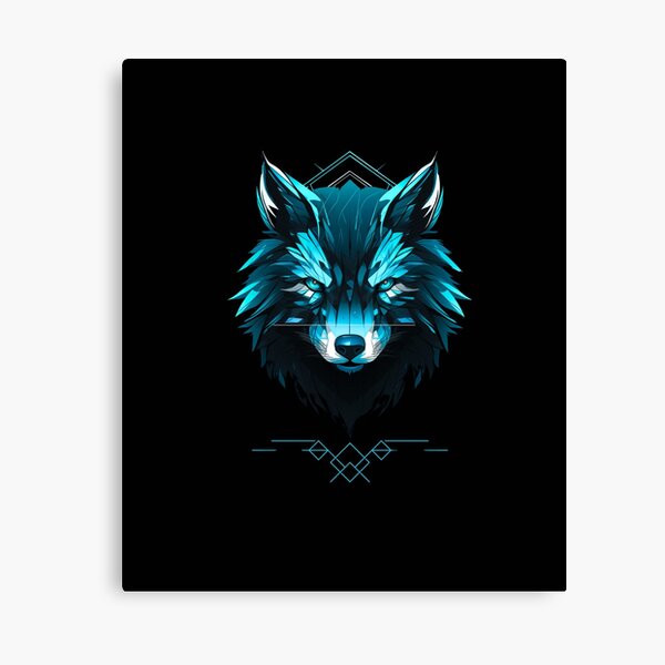 Item preview, Blue fox in a modern digital motif designed and sold by FusionDesignsMK.