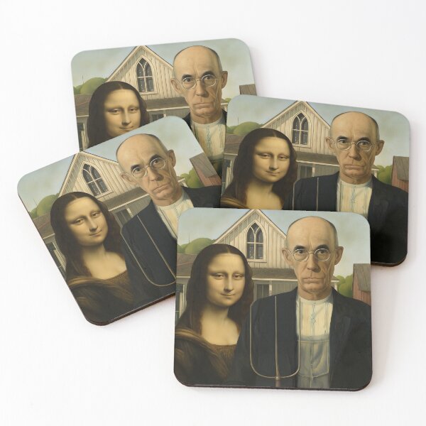 Item preview, Midwest Mona Lisa – American Gothic Reimagined. Grant Wood designed and sold by Shoot-The-Moon.