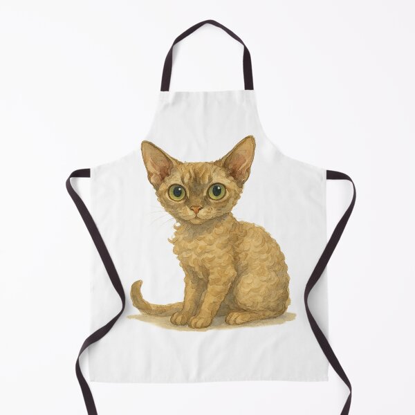 Item preview, A watercolor illustration of a Devon Rex cat designed and sold by GentleMuse.
