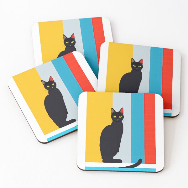 Item preview, Cryptic Black Cat - Colorful Modern Design   designed and sold by bobbi-gyre.