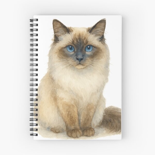 Item preview, A watercolor illustration of a Birman cat designed and sold by GentleMuse.