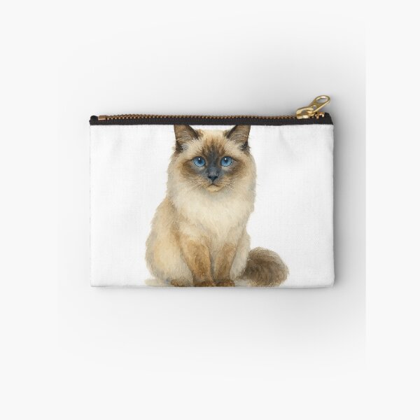 Item preview, A watercolor illustration of a Birman cat designed and sold by GentleMuse.
