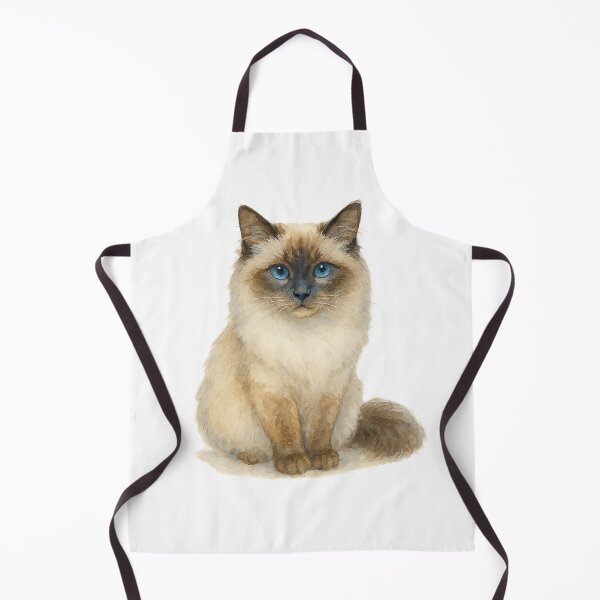 Item preview, A watercolor illustration of a Birman cat designed and sold by GentleMuse.