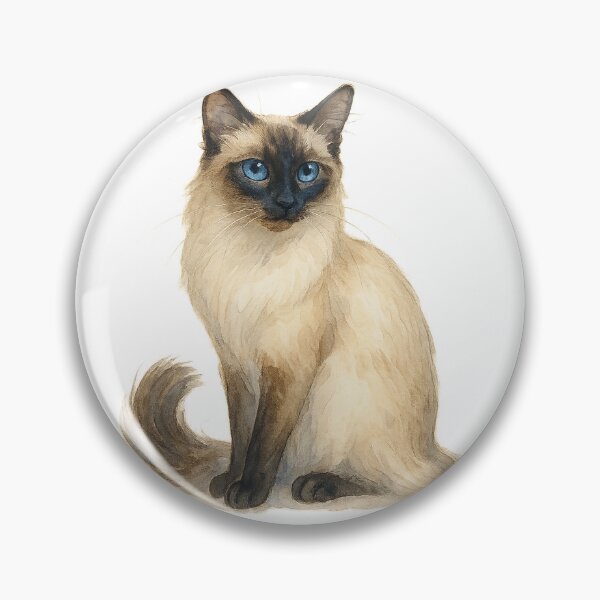 Item preview, A watercolor illustration of a Balinese cat designed and sold by GentleMuse.