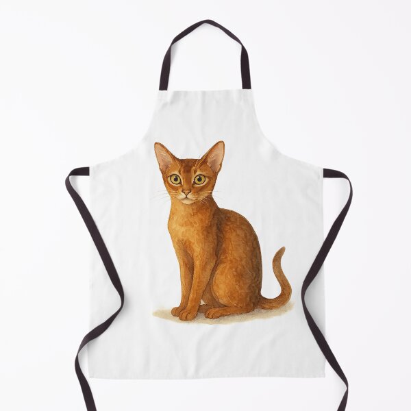 Item preview, A watercolor illustration of an Abyssinian cat designed and sold by GentleMuse.