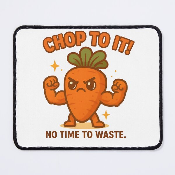 Item preview, Chop to It! – Motivational Carrot Cartoon Tee designed and sold by Snackwear Apparel.