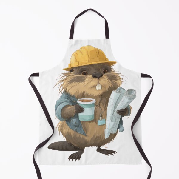 Artikelvorschau, Construction Beaver Architect with Coffee and Blueprints – Cute Work Animal Art entworfen und verkauft von viking75store.
