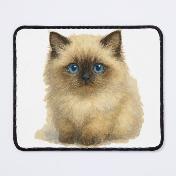 Item preview, A watercolor illustration of a Himalayan kitten designed and sold by GentleMuse.