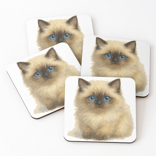 Item preview, A watercolor illustration of a Himalayan kitten designed and sold by GentleMuse.
