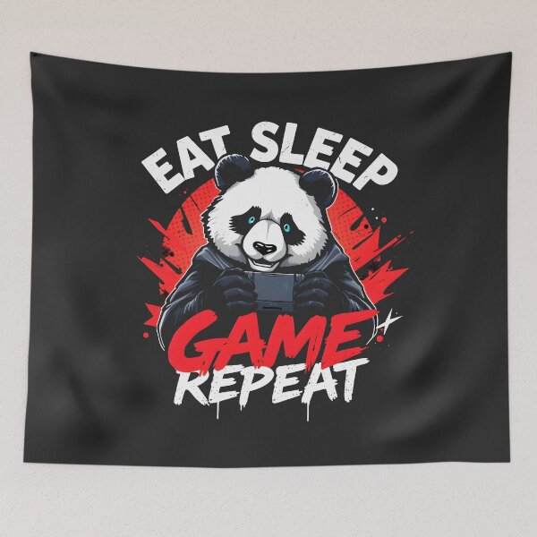 Item preview, Eat Sleep Game Repeat Panda Design designed and sold by FoxyJags.
