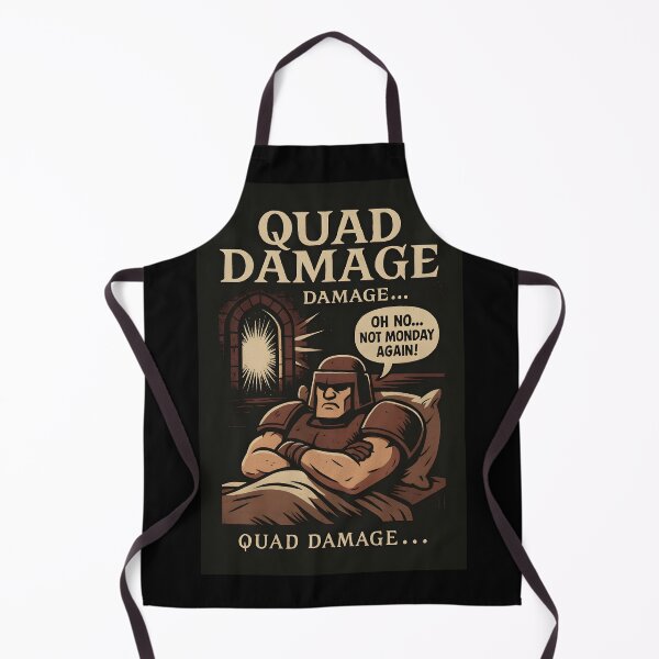 Item preview, When Quad Damage Ruins Your Monday – Retro FPS Comic Style designed and sold by StornoRetro.