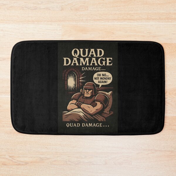 Item preview, When Quad Damage Ruins Your Monday – Retro FPS Comic Style designed and sold by StornoRetro.