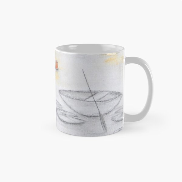 Item preview, Mouse Walking on Lily Pads to Boat | Floating Lanterns on Water | Pencil Drawing designed and sold by AngelaMarieArt.