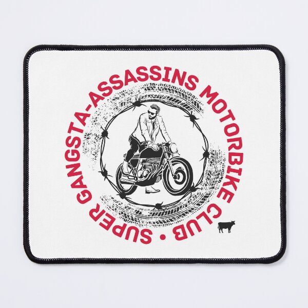 Item preview, Super Gangsta-Assassins Motorbike Club – Funny Biker Gang Parody designed and sold by UNK-Fatigues.