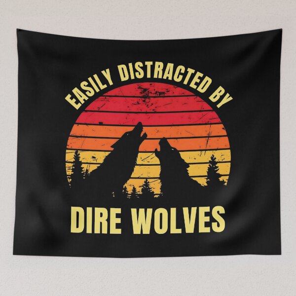 Item preview, Easily Distracted By Dire Wolves Retro Sunset designed and sold by Abdu  Innovations.