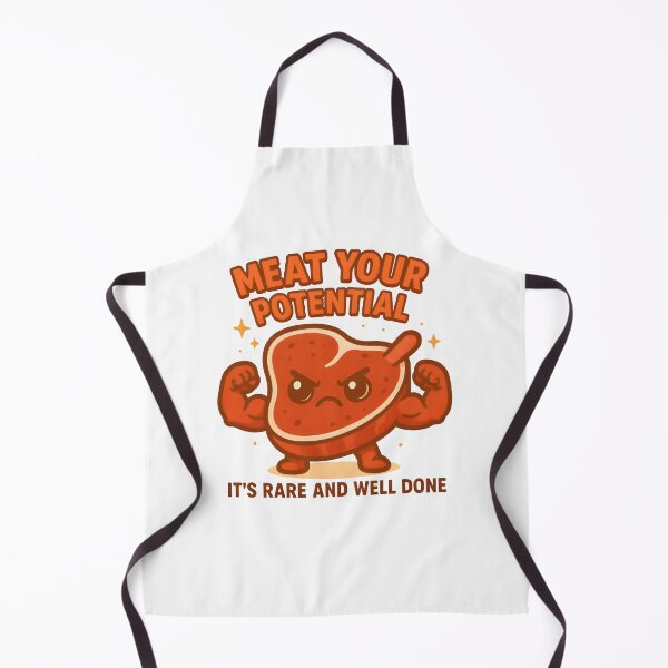 Item preview, Meat Your Potential – Motivational Steak Cartoon Tee designed and sold by Snackwear Apparel.