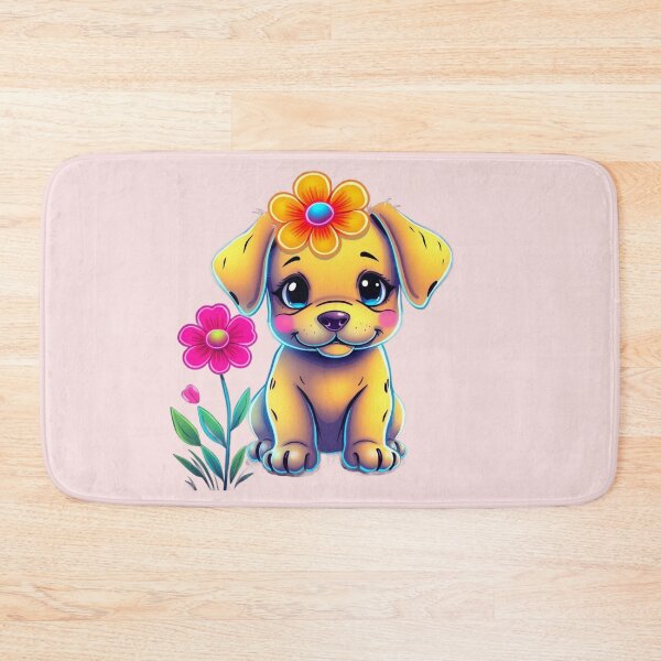 Item preview,  Adorable Neon Puppy with Flowers designed and sold by MiraLumeStudio.