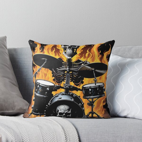Item preview, Flaming Skeleton Drummer – Play Like Hell designed and sold by UNIGRAPHIX.