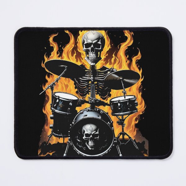 Item preview, Flaming Skeleton Drummer – Play Like Hell designed and sold by UNIGRAPHIX.