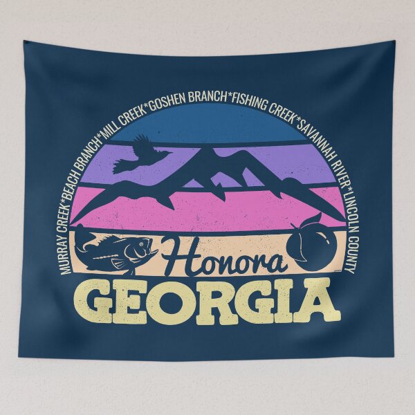 Item preview, Honora Georgia Sunset Retro Vintage Local Pride Logo designed and sold by CRHPOD20.