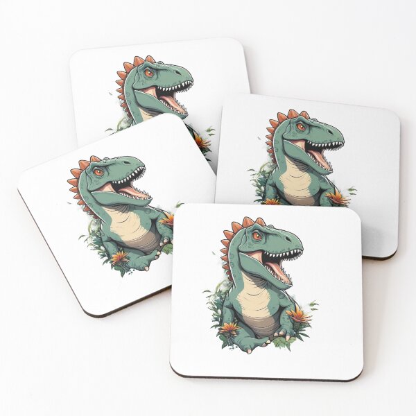 Item preview, Cartoon design of a green dinosaur emerging from the trees designed and sold by 1onemarket.