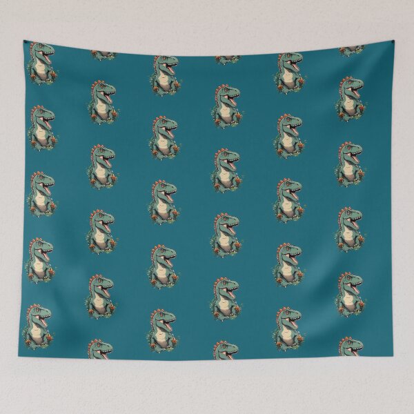 Item preview, Cartoon design of a green dinosaur emerging from the trees designed and sold by 1onemarket.