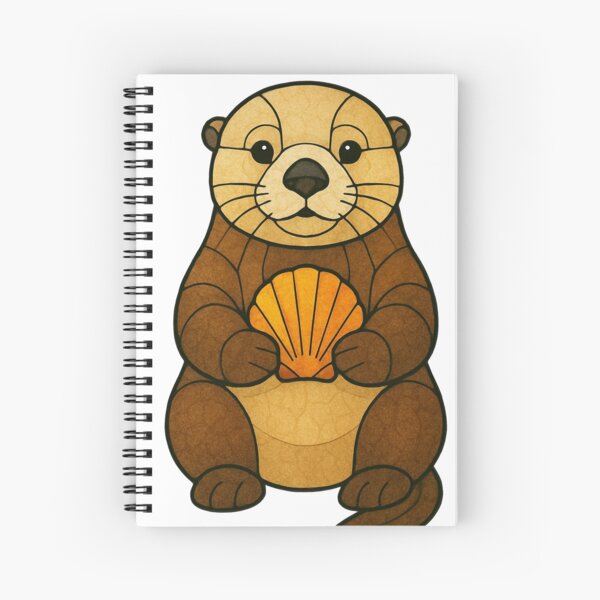Item preview, Otter & Shell Stained Glass designed and sold by ToobyDesigns.