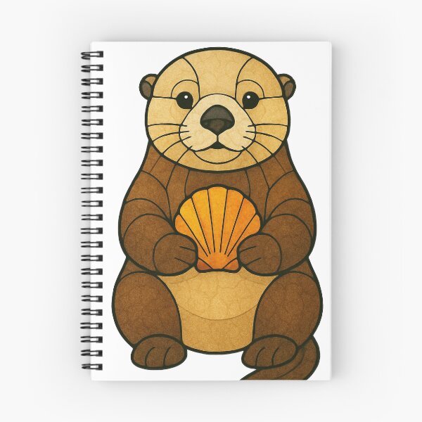 Item preview, Otter & Shell Stained Glass designed and sold by ToobyDesigns.