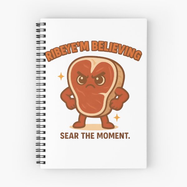 Item preview, Ribeye’m Believing – Sear the Moment | Motivational Steak Cartoon designed and sold by Snackwear Apparel.