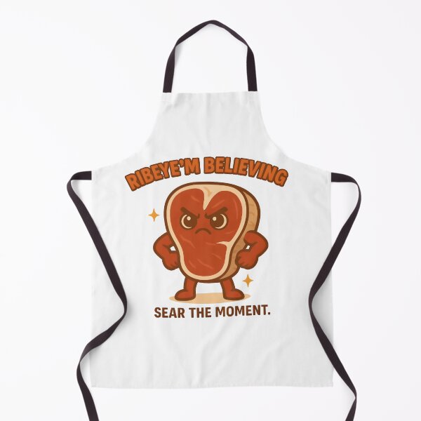 Item preview, Ribeye’m Believing – Sear the Moment | Motivational Steak Cartoon designed and sold by Snackwear Apparel.
