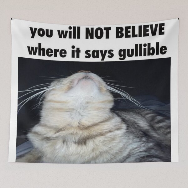 Item preview, you will NOT BELIEVE where is says gullible designed and sold by cocksnot.