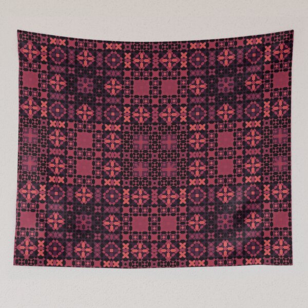 Item preview, Dark Red Miniature Geometric Mosaic designed and sold by Tarjiart.