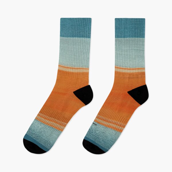 Item preview, Orange Stripes on Faded Blue Tea-Stained Canvas - dePace' designed and sold by mrpropcake.