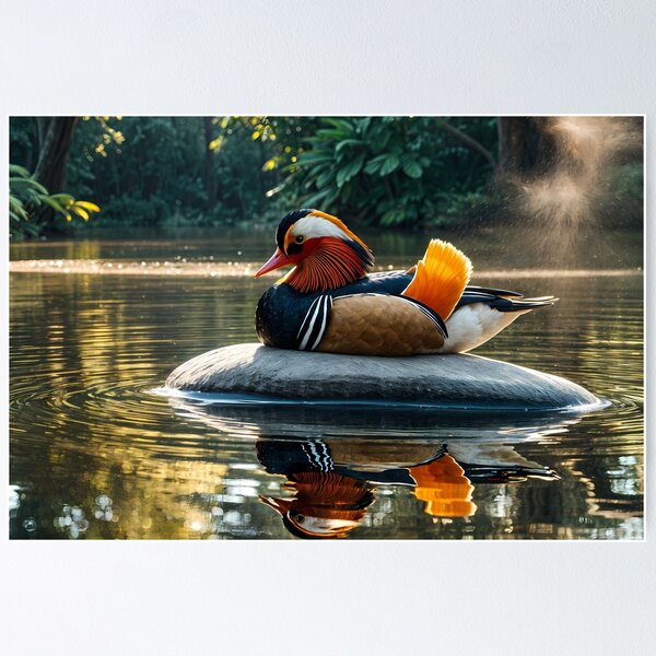 Item preview, Mandarin Duck Relaxing in Lush Rainforest Journal designed and sold by JumpJammiesTees.