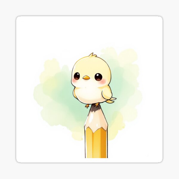 Item preview, Cute Bird on Pencil - Teacher Appreciation Art designed and sold by roxysnextgenart.