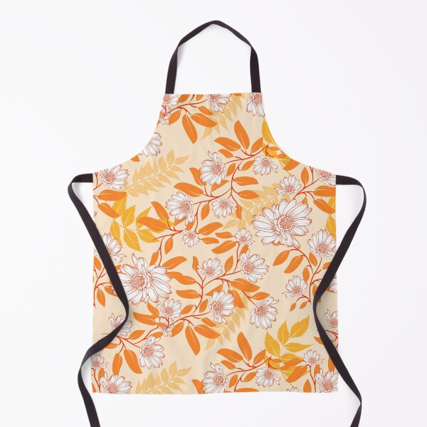 Item preview, Cute pattern of white flowers with orange leaves designed and sold by hateeyes.