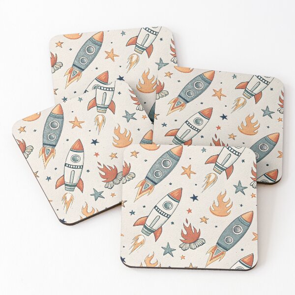 Item preview, rockets and stars, ideal for a retro-futuristic or childish style designed and sold by StampYourself.