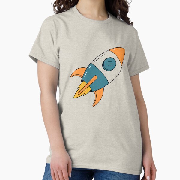Aperçu de l'œuvre fusées et étoiles, idéal pour un style rétro-futuriste ou enfantin créée et vendue par StampYourself.
