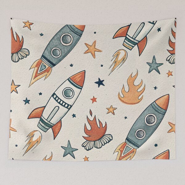 Item preview, rockets and stars, ideal for a retro-futuristic or childish style designed and sold by StampYourself.