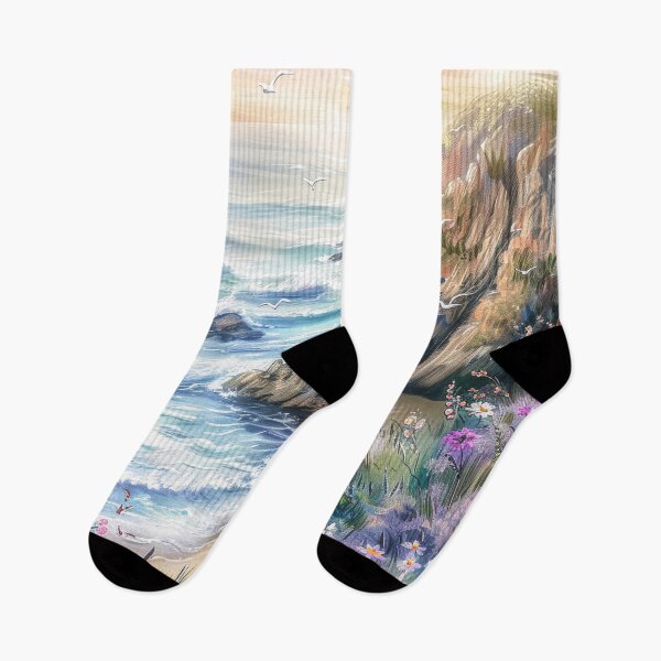 Item preview, Dreamy Cliffside Ocean Scenery in Pastel Colors designed and sold by MargaretWiktor.