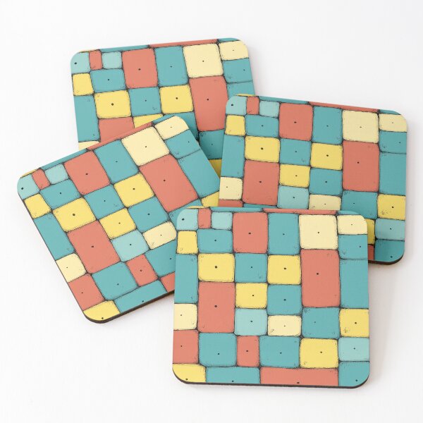 Item preview, Hand Illustrated Cube Pattern of Summer Colors designed and sold by Reugba.