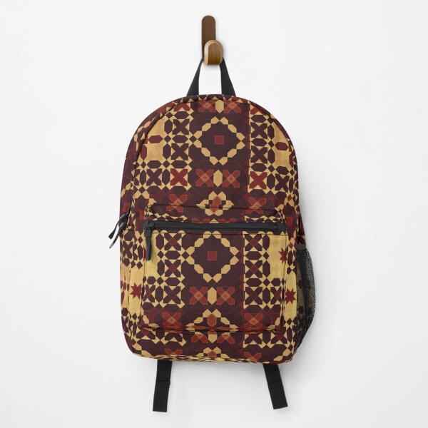 Item preview, Geometric Mini Mosaic in Gold and Dark Red designed and sold by Tarjiart.