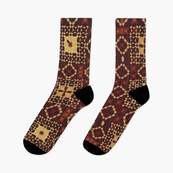 Item preview, Geometric Mini Mosaic in Gold and Dark Red designed and sold by Tarjiart.
