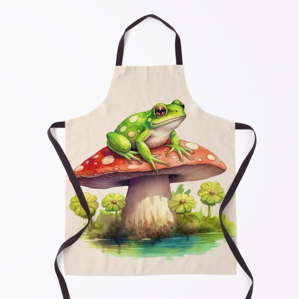 Item preview, Frog Sitting on Top of Mushroom designed and sold by Myra365Art.