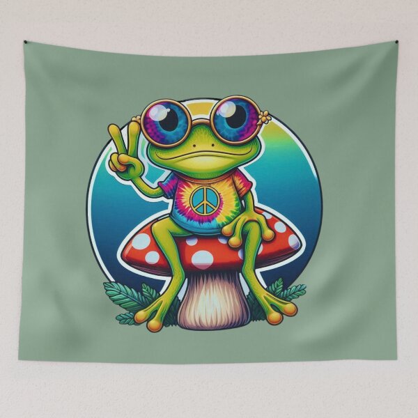 Item preview, Hippy Frog Mushroom  designed and sold by Myra365Art.