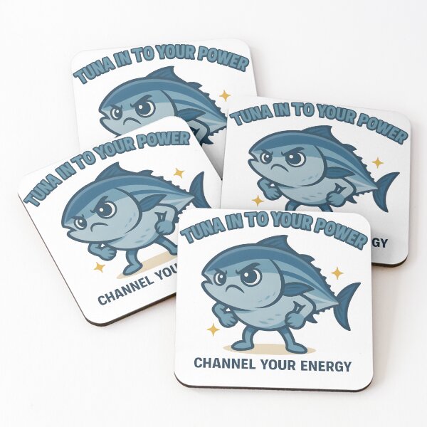 Item preview, Tuna In to Your Power – Motivational Kawaii Tuna Cartoon Design designed and sold by Snackwear Apparel.