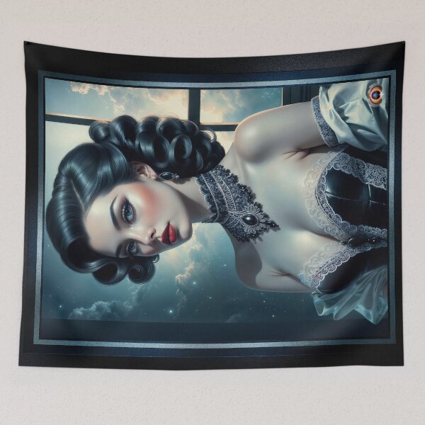 Item preview, The Nocturnal Gaze Of Anthea Virelli Amidst Ethereal Cosmic Skies Gorgeous AI Concept Art by Xzendor7 designed and sold by Xzendor7 Digital Art Creations.
